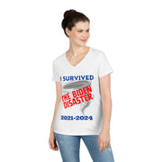 I survived the Biden Disaster 2021-2024 V-neck Women's tee