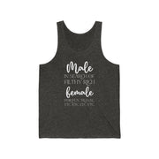 Male in search of filthy rich female Unisex Jersey Tank