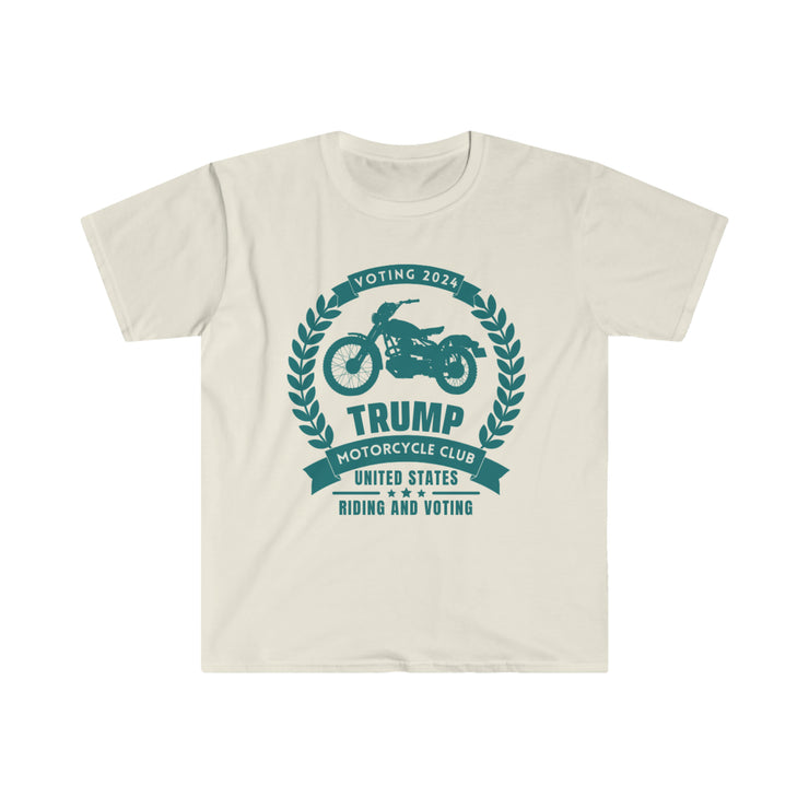 Trump Motorcycle club riding and voting in 2024 Unisex Softstyle T-Shirt