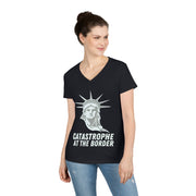 Catastrophe at the Border  ladies' V-Neck T-Shirt