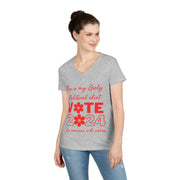 This is my girly political shirt vote 2024 for someone who cares Ladies' V-Neck T-Shirt