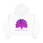 Stop Peacocking Me! purple crop Hoodie