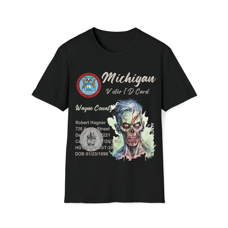 Registered Michigan Dead Voter ID Unisex Softstyle T-Shirt