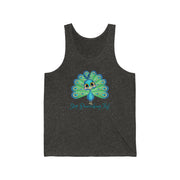 Stop Peacocking Me! Aqua Unisex Jersey Tank