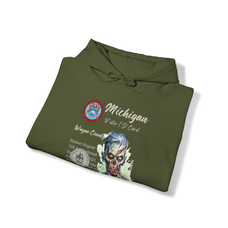 Registered Michigan Dead voter ID unisex Blend™ Hooded Sweatshirt