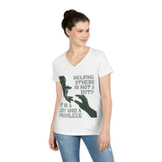 Helping others is not a duty; it is a joy and a privilege ladies' V-Neck T-Shirt