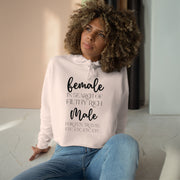 Female in search of filthy rich Male women's Crop Hoodie