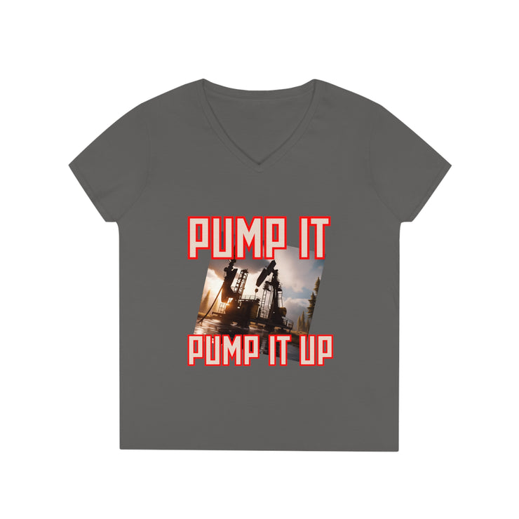 Pump it pump it up oil V-Neck T-Shirt