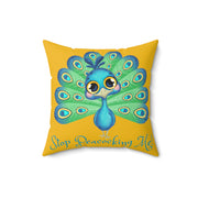 Stop Peacocking Me! Yellow green - Spun Polyester Square Pillow