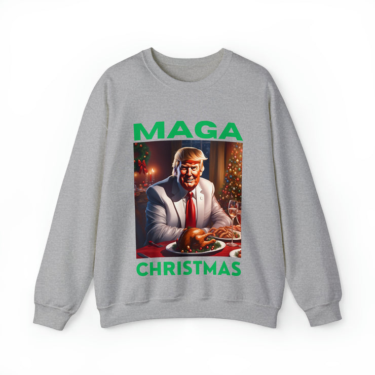 MAGA Christmas Green Heavy Blend™ Crewneck Sweatshirt Unisex