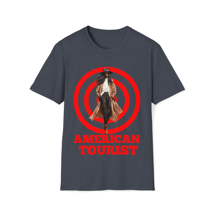 American Tourist Female African-America  worth a billon dollars Unisex Softstyle T-Shirt