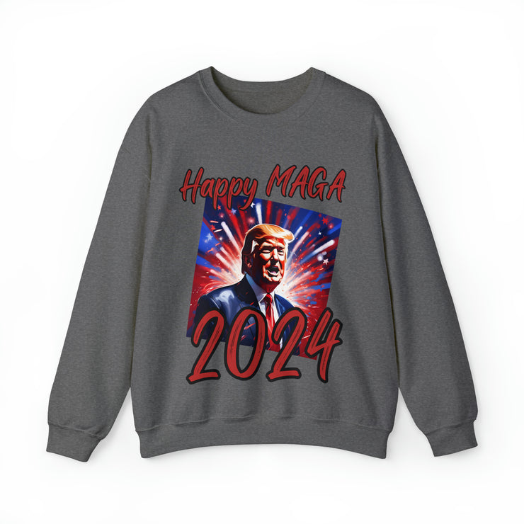 Happy MAGA 2024 red Heavy Blend™ Crewneck Sweatshirt Unisex