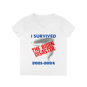 I survived the Biden Disaster 2021-2024 V-neck Women's tee