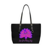 Stop Peacocking Me purple/black Leather Shoulder Bag