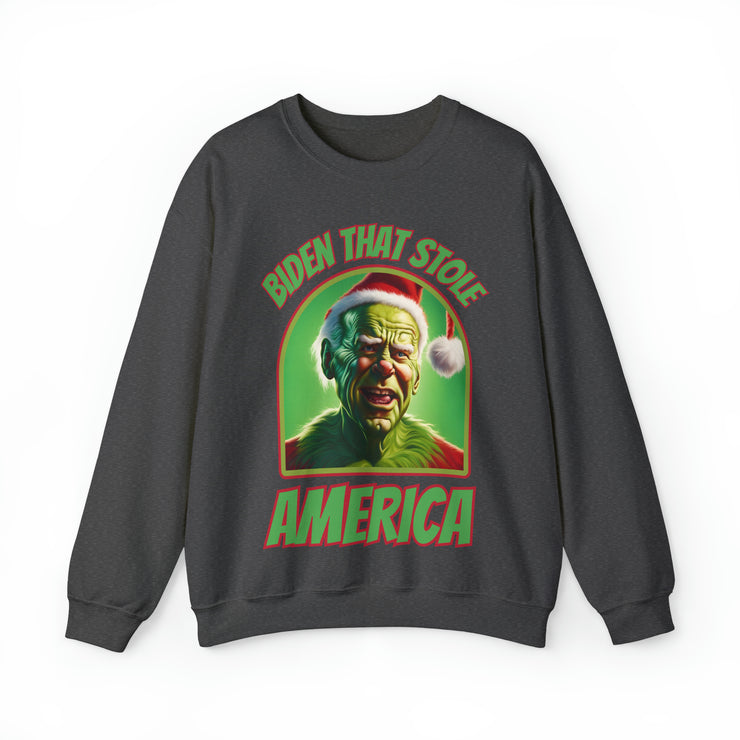 Biden that stole America close up Heavy Blend™ Crewneck Sweatshirt Unisex