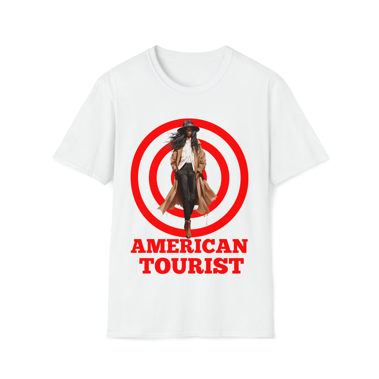 American Tourist Female African-America  worth a billon dollars Unisex Softstyle T-Shirt