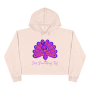 Stop Peacocking Me! purple crop Hoodie