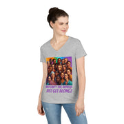 Why can't the world just get along American V-Neck T-Shirt