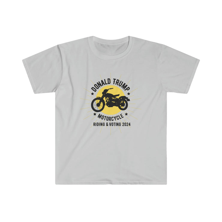 Trump Motorcycle riding and voting in 2024 Unisex Softstyle T-Shirt