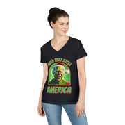 Biden that stole America close up V-neck Women's tee