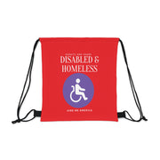 Disabled & Homeless donate and share Outdoor Drawstring Bag RED