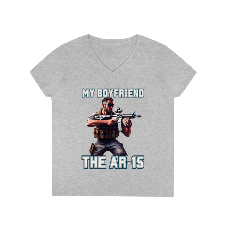 My boyfriend AR15 V-Neck T-Shirt