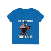 My boyfriend AR15 V-Neck T-Shirt