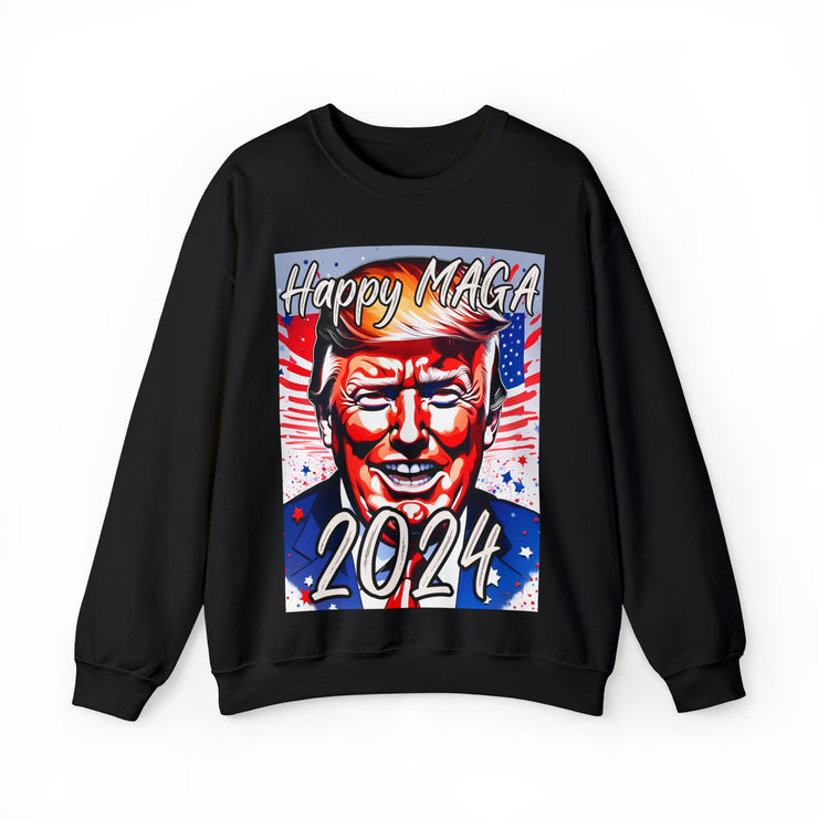 Happy MAGA 2024 flag blue Heavy Blend™ Crewneck Sweatshirt Unisex