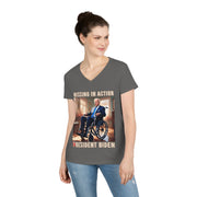 Missing in action resident Biden V-neck Women's tee