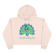 Stop Peacocking Me! aqua crop Hoodie