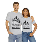 Russia is it worth it, stop the war unisex Heavy Cotton Tee