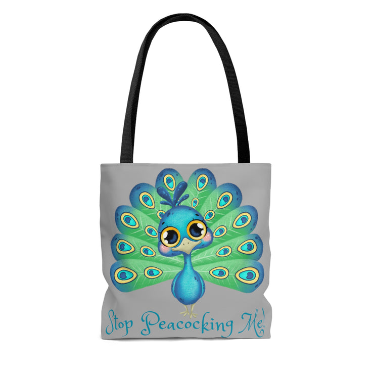 Stop Peacocking Me green silver Tote Bag