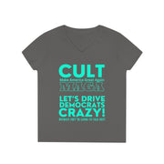 Cult MAGA let's drive them crazy anyways they're going to talk shit red and Aqua V-Neck T-Shirt