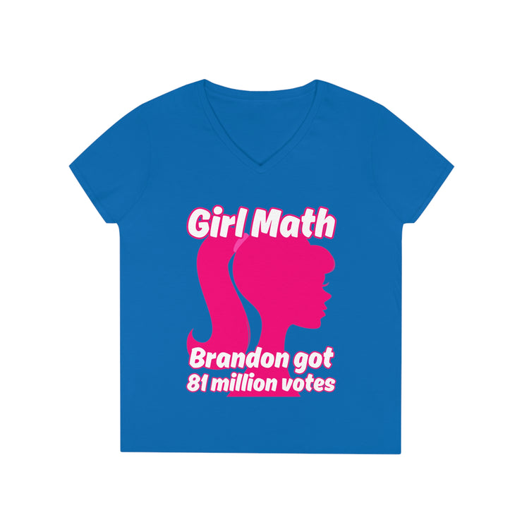 Girl Math Brandon got 81 million votes V-neck Women&