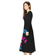 No hate just educate show teach learn women's Long Sleeve Dance Dress (AOP)