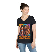 Why can't the world just get along American V-Neck T-Shirt