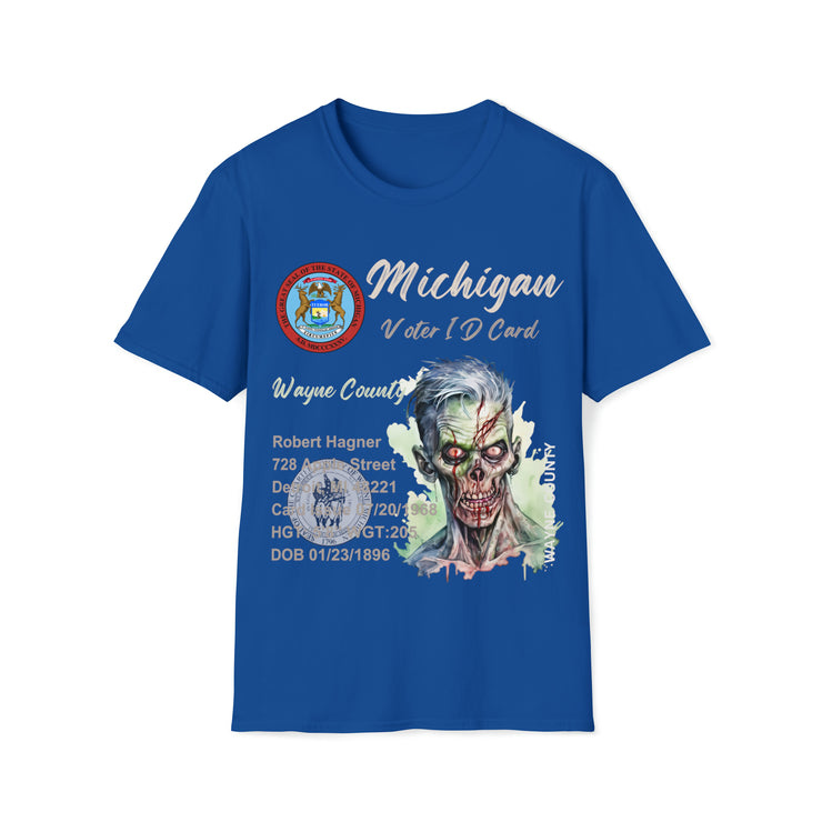 Registered Michigan Dead Voter ID Unisex Softstyle T-Shirt
