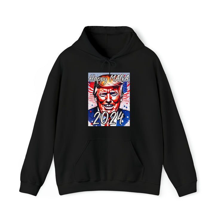 Happy Maga 2024 Flag Blue Heavy Blend™ Hooded Sweatshirt Unisex