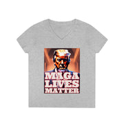 MAGA lives matter 3D V-neck Women's tee