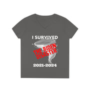 I survived the Biden Disaster 2021-2024 V-neck Women's tee