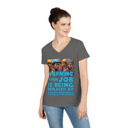 Warning Your Job is being replaced by AI & IA V-neck Women's tee