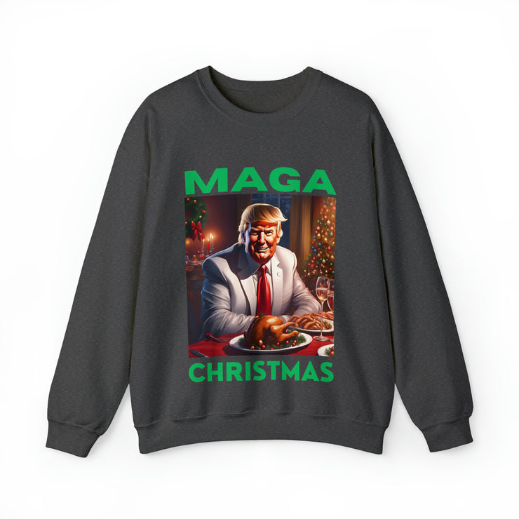 MAGA Christmas Green Heavy Blend™ Crewneck Sweatshirt Unisex