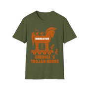 Immigration America's Trojan Horse brown Unisex Soft style T-Shirt