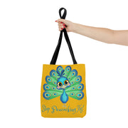 Stop Peacocking Me green yellow Tote Bag