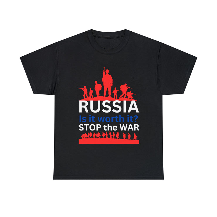 Russia is it worth it, stop the war unisex Heavy Cotton Tee