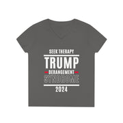 Seek Therapy Trump Derangement Syndrome 2024 V-neck Women's tee
