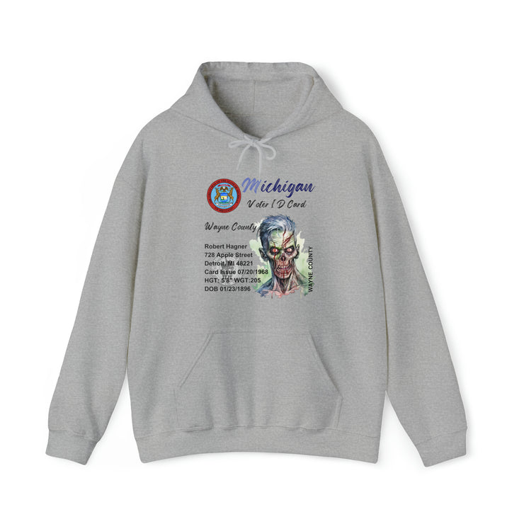 Registered Michigan Dead voter ID unisex Blend™ Hooded Sweatshirt