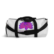 Stop peacocking me purple/white duffel bag