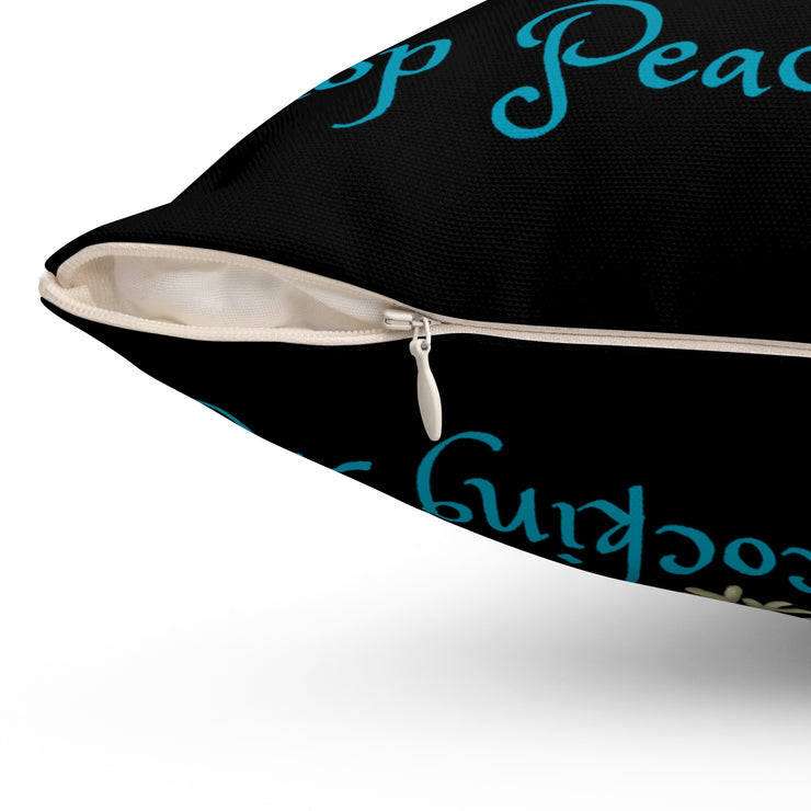 Stop Peacocking Me! Black green - Spun Polyester Square Pillow