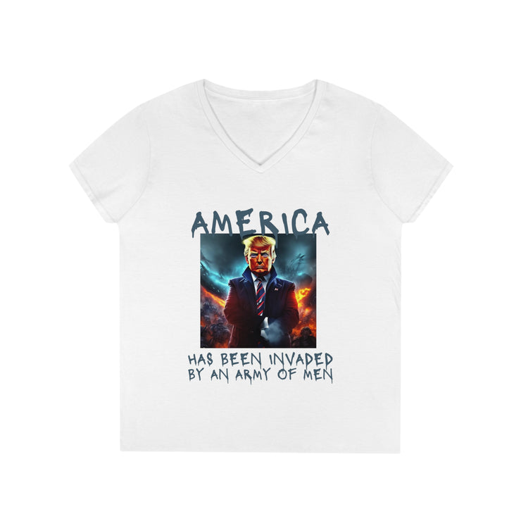 America has been invaded by an Army of Men blue V-Neck T-Shirt